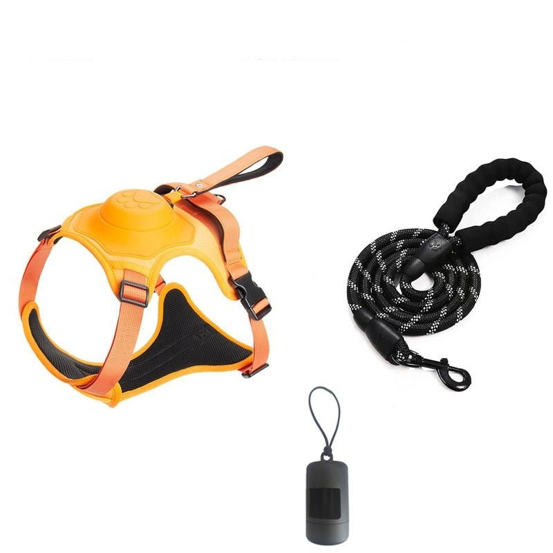 Pet Harness And Pet Leash Set With Pet Waste Bag Holder - Grafton Collection