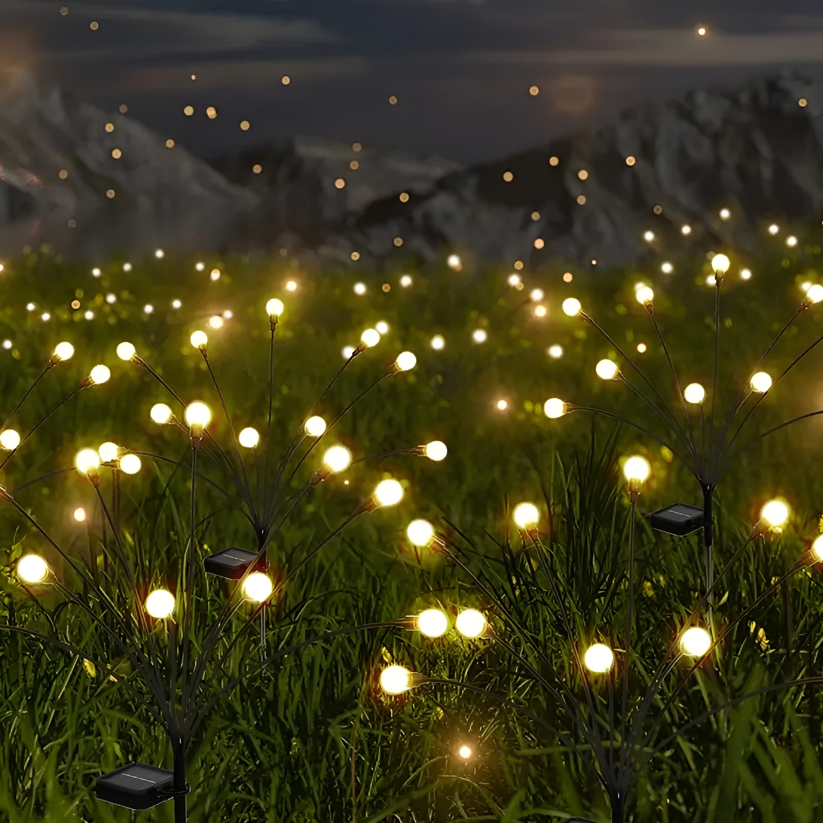 Solar Swaying Firefly Waterproof LED Lights For Garden And Outdoor Use