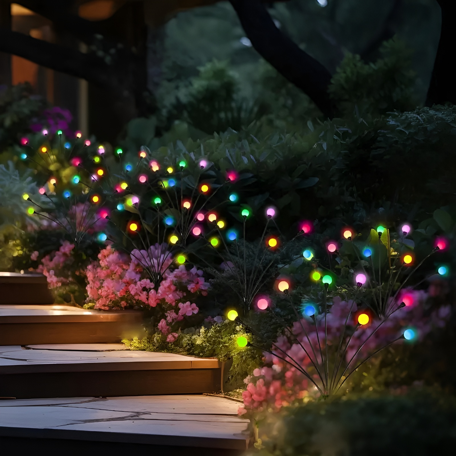 Solar Swaying Firefly Waterproof LED Lights For Garden And Outdoor Use