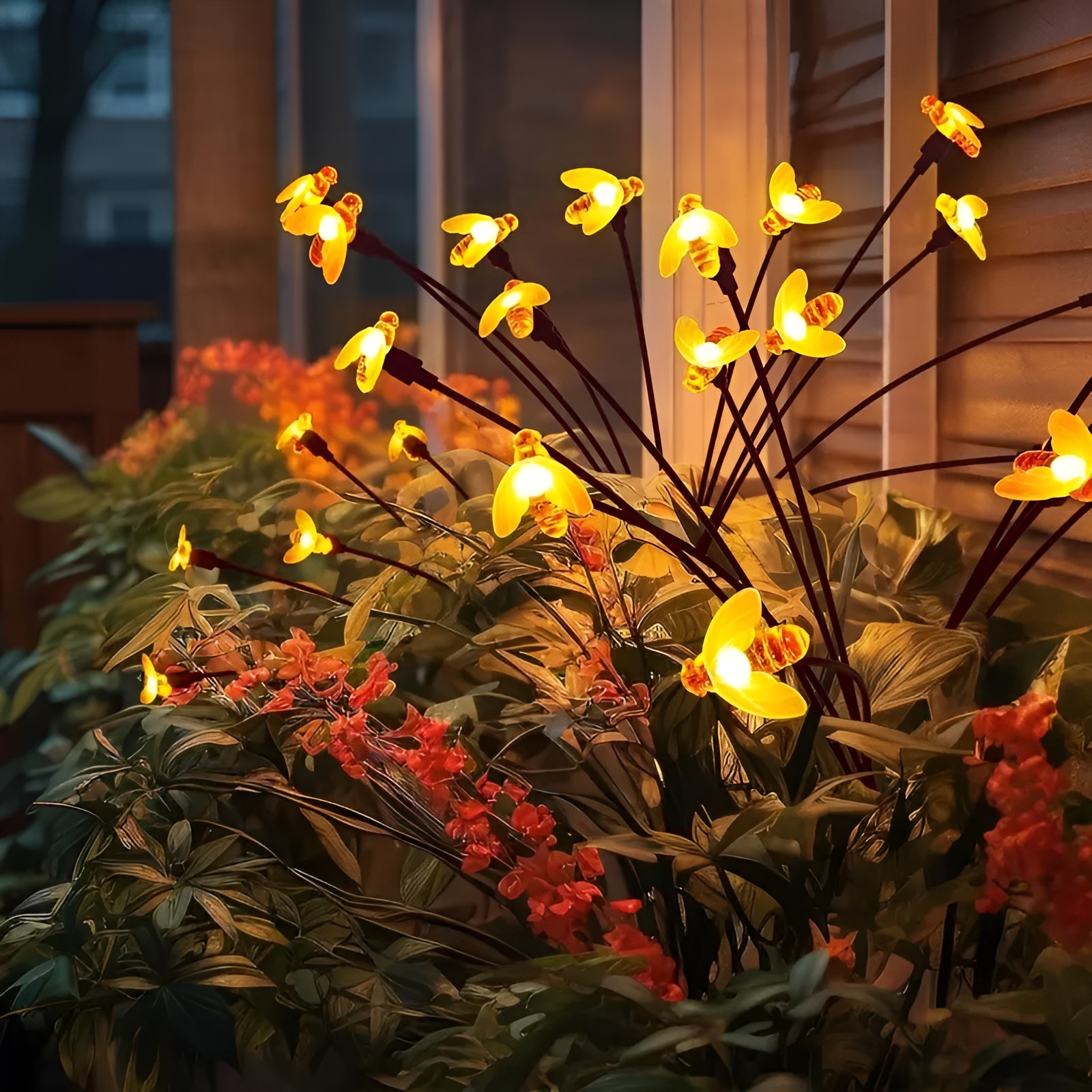 Solar Swaying Firefly Waterproof LED Lights For Garden And Outdoor Use