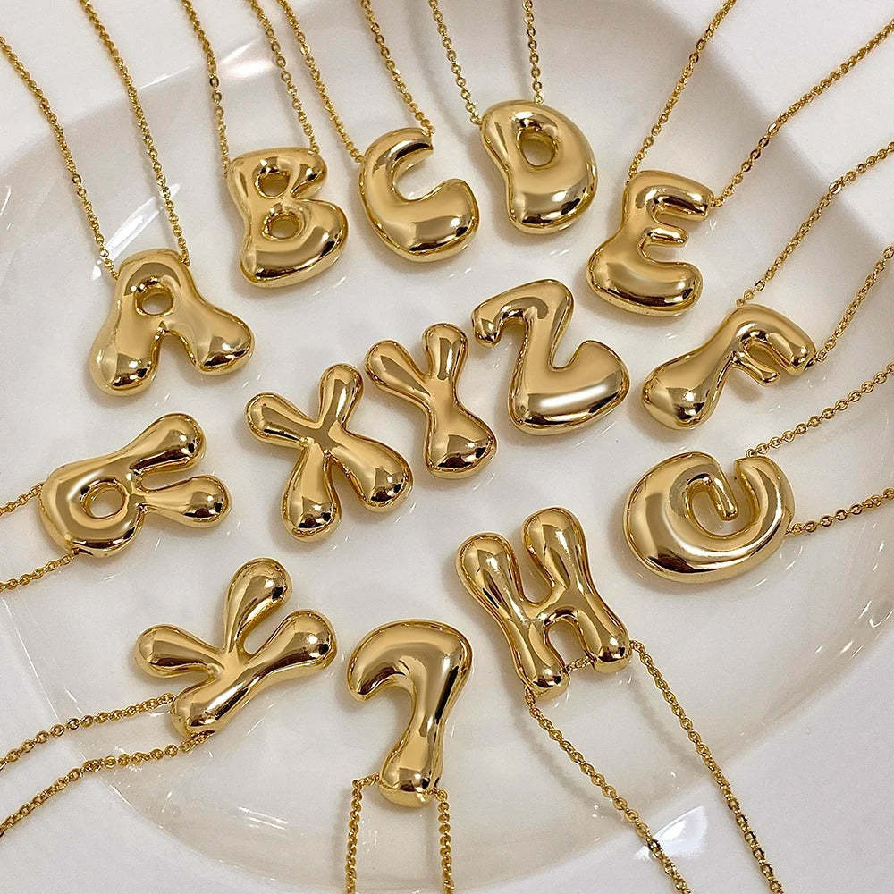 Bubble Initial Letter Necklace-Customized Jewel
