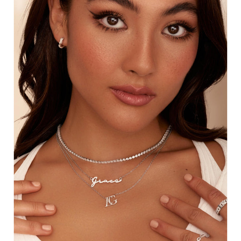 Double Initial Crystal Necklace-Customized Jewel