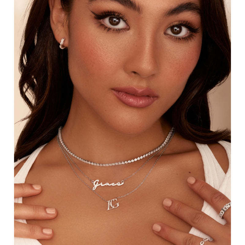 Double Initial Crystal Necklace-Customized Jewel
