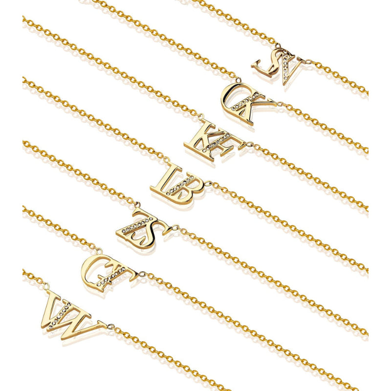 Double Initial Crystal Necklace-Customized Jewel