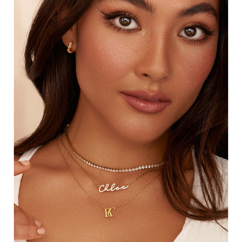 Double Initial Crystal Necklace-Customized Jewel