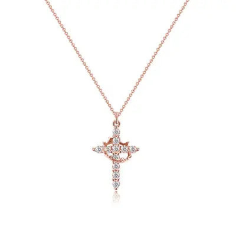 Sparkling Cross Pendant Necklace-Customized Jewel