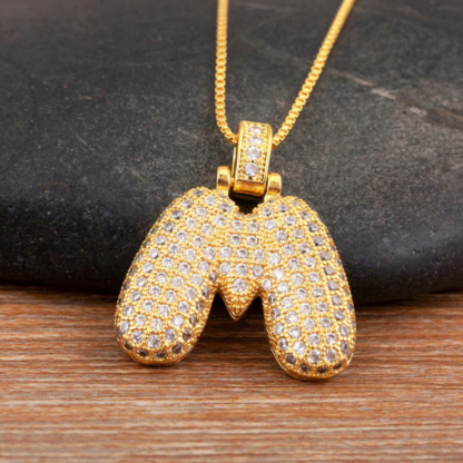 Crystal Embedded Initial Letter Necklace-Customized Jewel