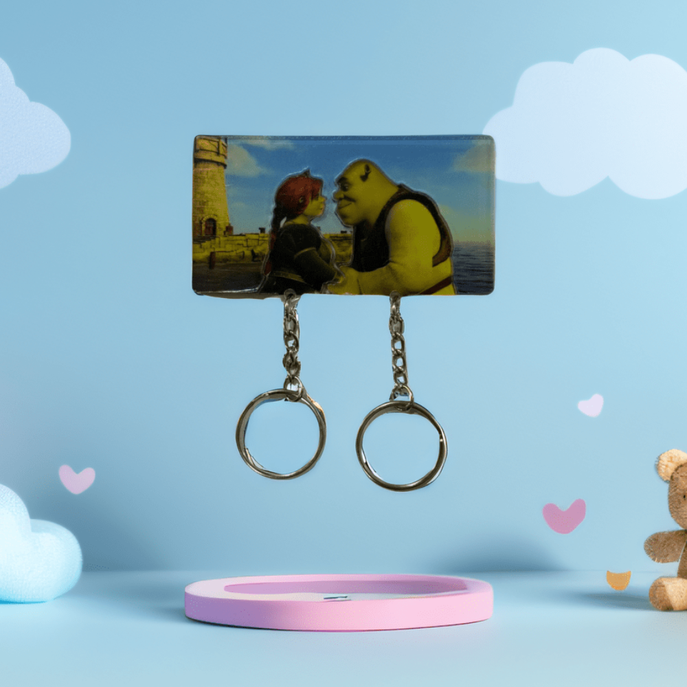Enchanted Dual Cartoon Character Keychain-Customized Jewel