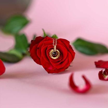 Elegant 16 Small Roses Jewelry Case With Pendant Set-Customized Jewel