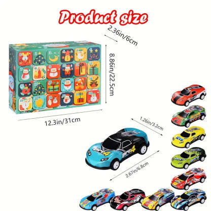 Christmas Advent Calendar Metal Pull Back Toy Cars Set-Customized Jewel
