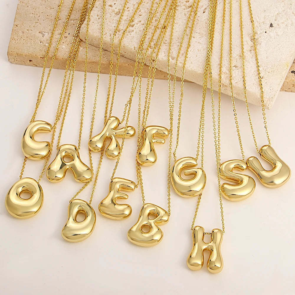 Bubble Initial Letter Necklace-Customized Jewel