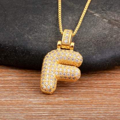 Crystal Embedded Initial Letter Necklace-Customized Jewel