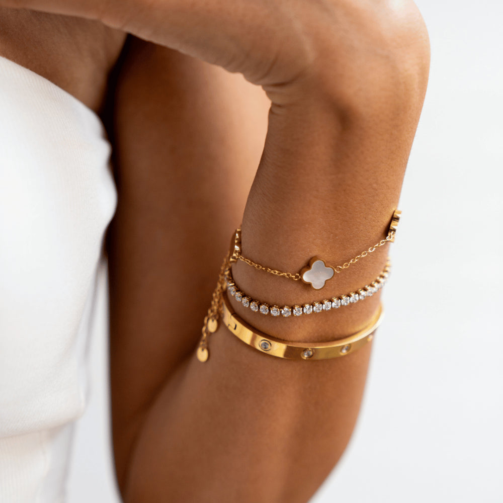 Charming Clover Linked Bracelet-Customized Jewel