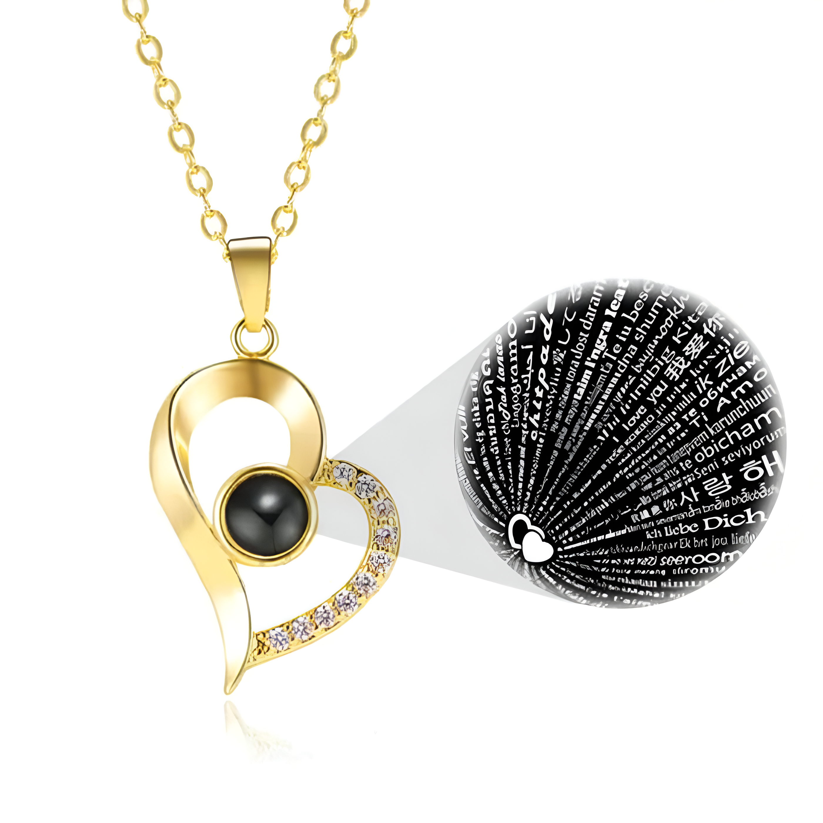 100 Languages ​​I Love You Projection Necklace