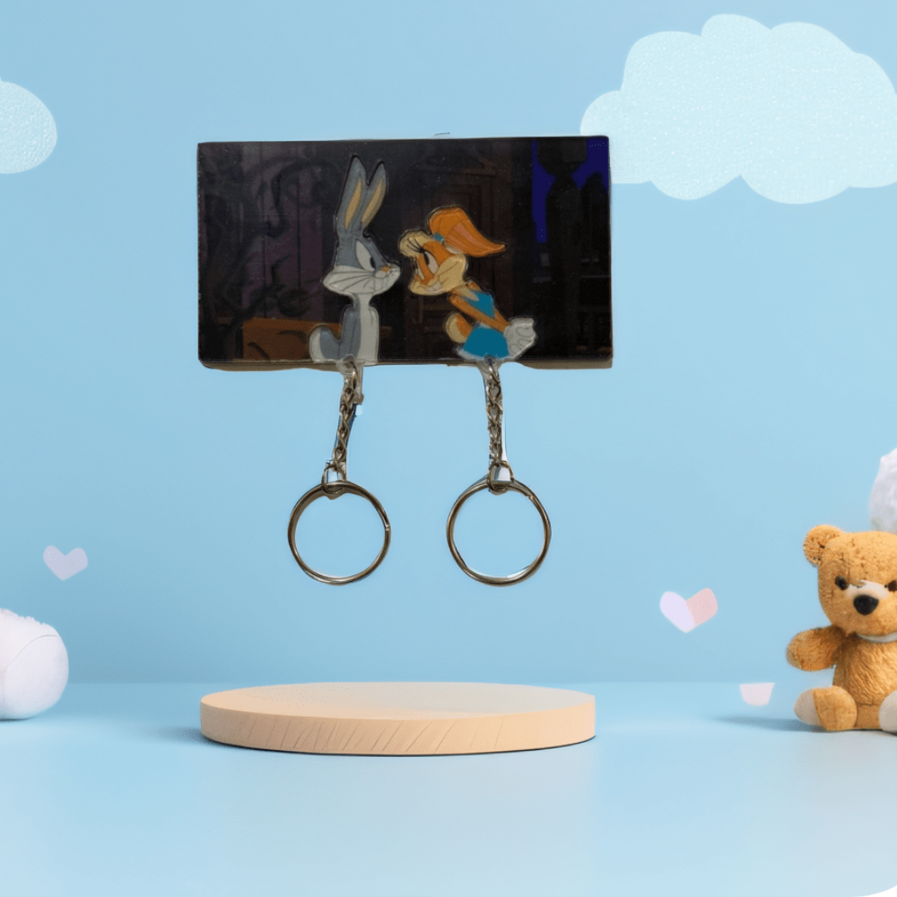 Enchanted Dual Cartoon Character Keychain-Customized Jewel