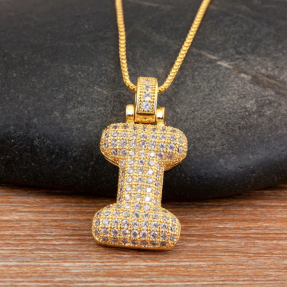 Crystal Embedded Initial Letter Necklace-Customized Jewel
