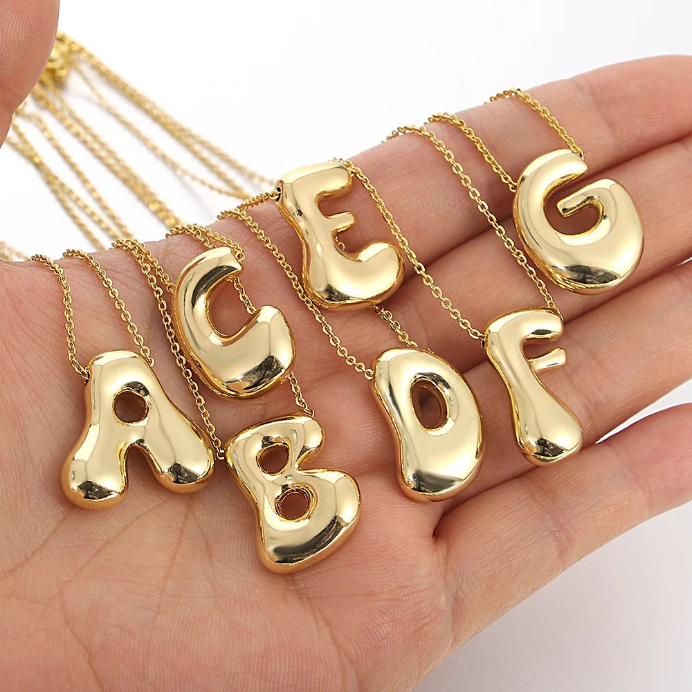 Bubble Initial Letter Necklace-Customized Jewel