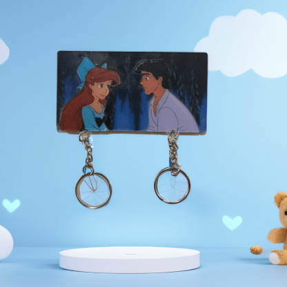 Enchanted Dual Cartoon Character Keychain-Customized Jewel