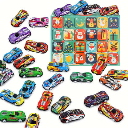 Christmas Advent Calendar Metal Pull Back Toy Cars Set-Customized Jewel