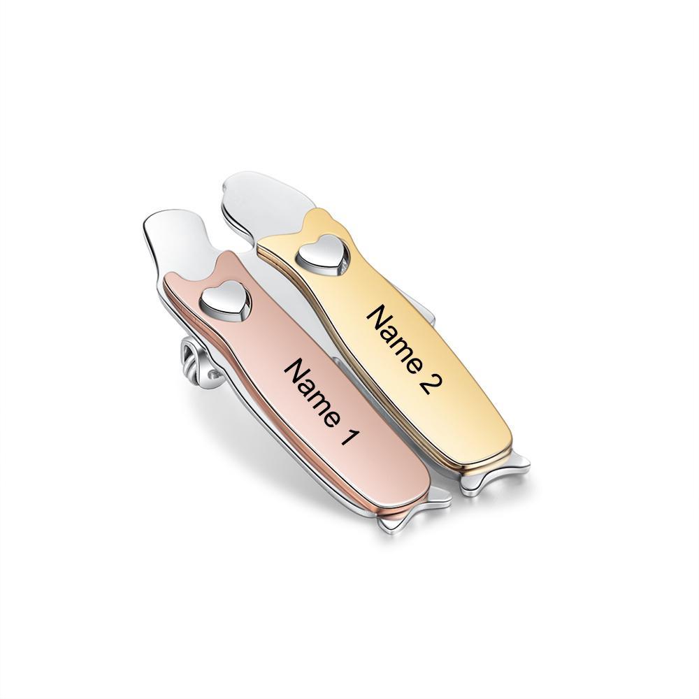 Bond Between Sister Custom Engraved Pin - Two Sisters-Customized Jewel