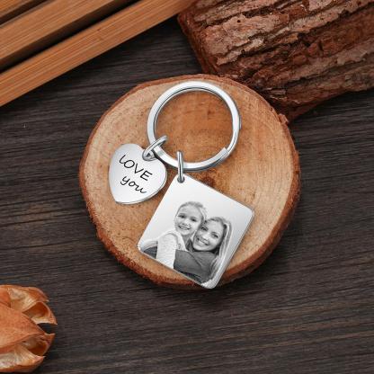 Personalized Photo & Date Engraved Keyring-Customized Jewel