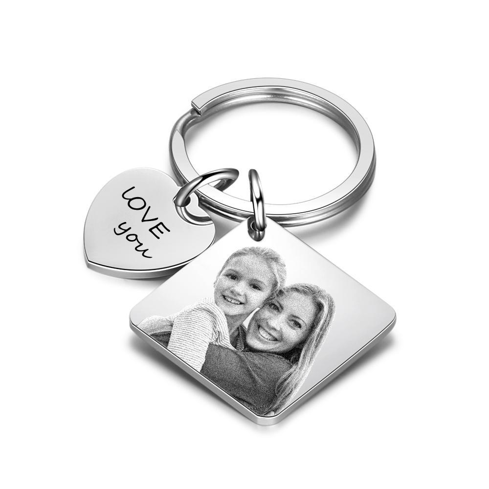Personalized Photo & Date Engraved Keyring-Customized Jewel