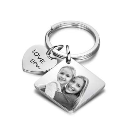 Personalized Photo & Date Engraved Keyring-Customized Jewel