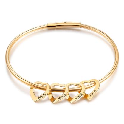 Heart On My Sleeve - 4 Name Customized Bracelet-Customized Jewel