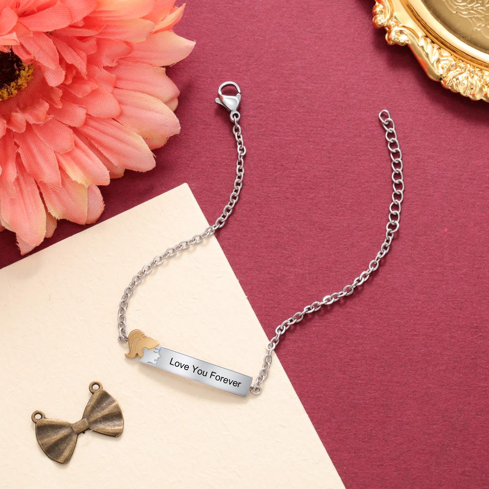 Custom Ponytail Sister Tag Chain Bracelet-Customized Jewel