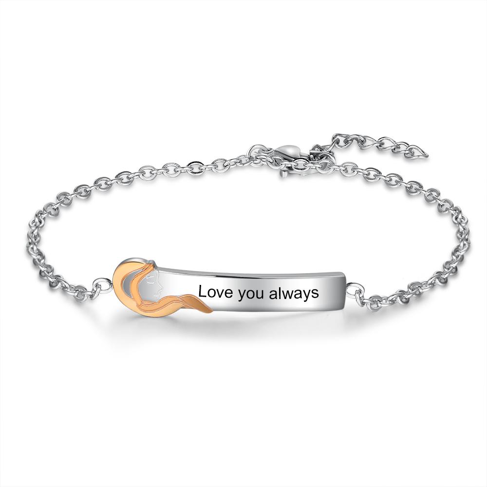 Custom Little Sister Tag Chain Bracelet-Customized Jewel