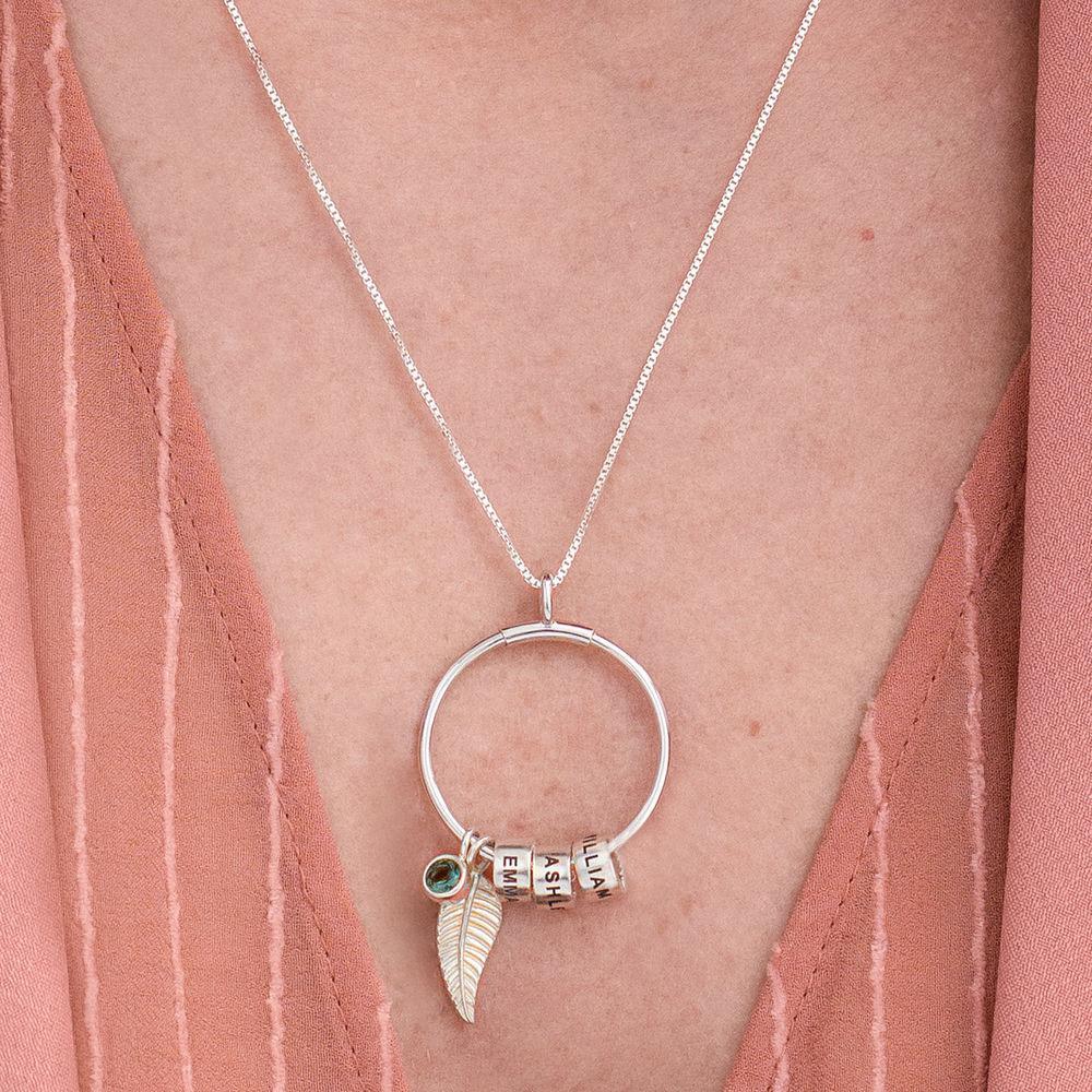 Custom Circle Pendant Necklace - 1 Custom Name & Birthstone-Customized Jewel