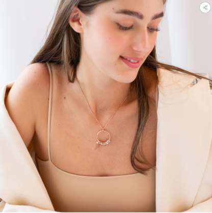 Custom Circle Pendant Necklace - 4 Custom Names & Birthstone-Customized Jewel