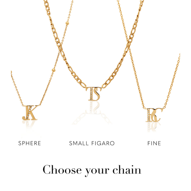 Double Initial Crystal Necklace-Customized Jewel