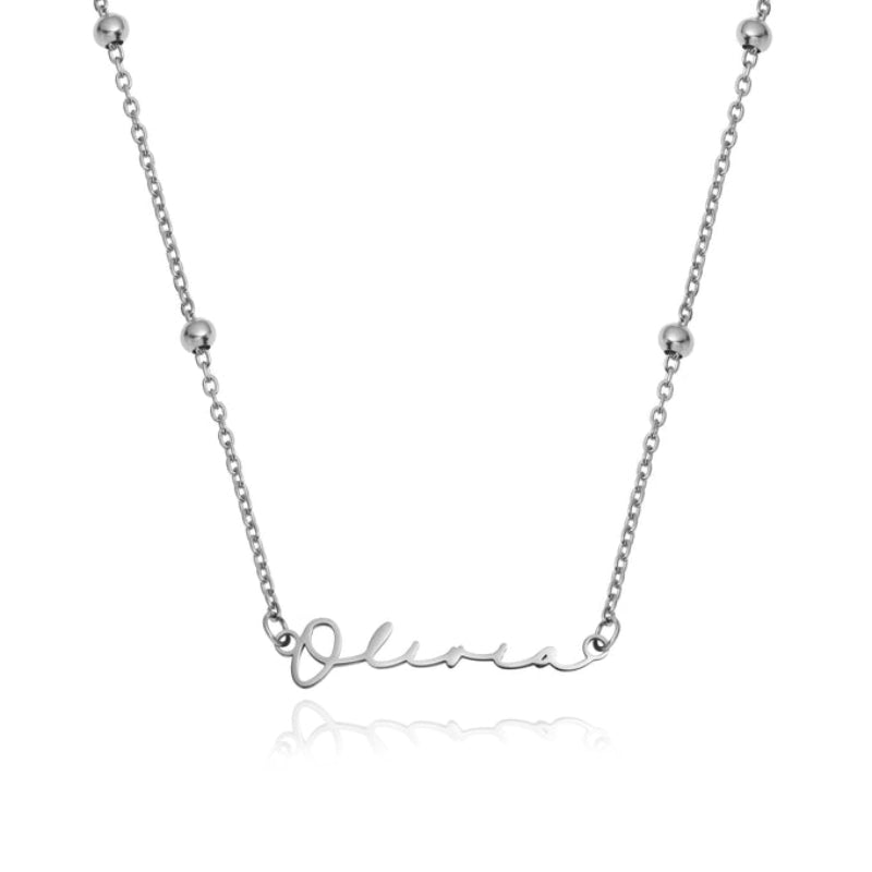 Custom Classy Name Signature Stainless Steel Necklace-Customized Jewel