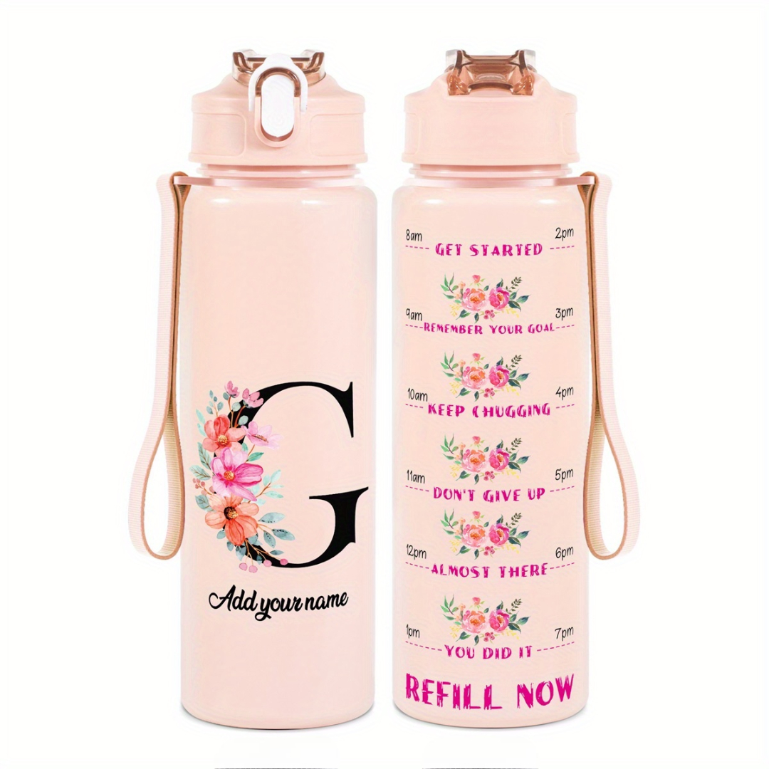 Personalized Water Tracker Bottle With Custom Name