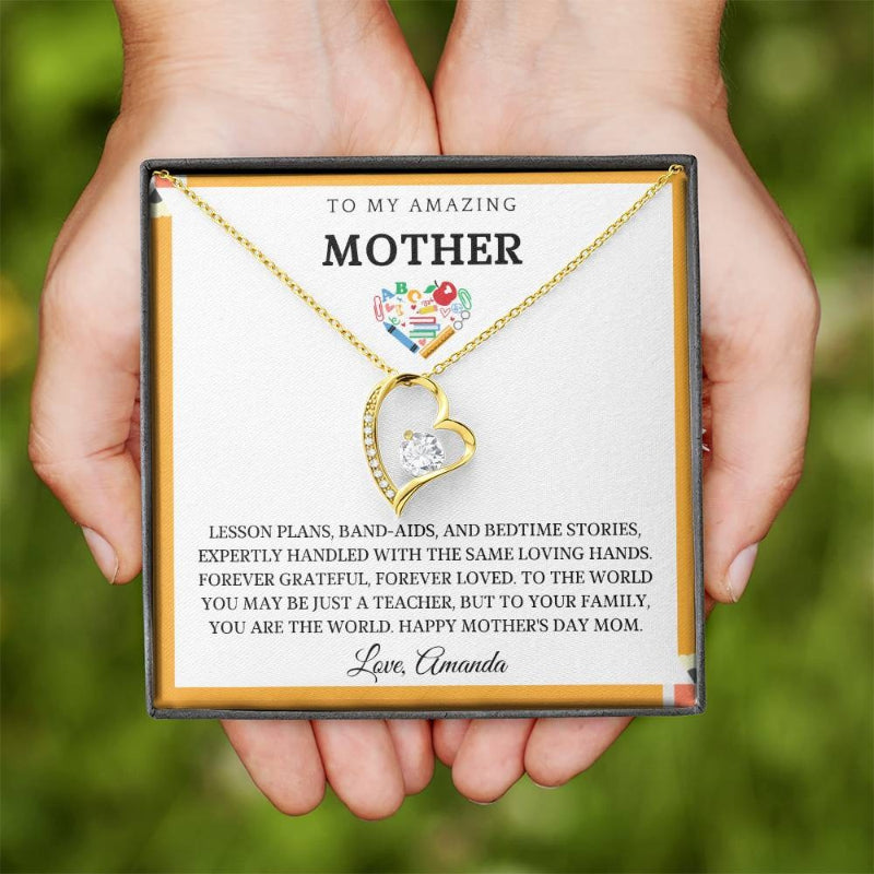 Custom Gift For School Teacher Mom Forever Necklace-Customized Jewel