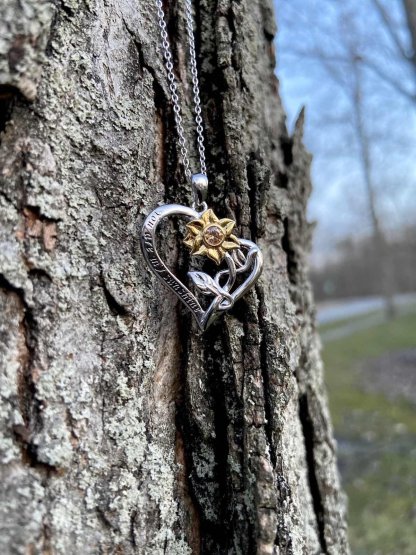 Sterling Silver Sunflower Necklace-Customized Jewel