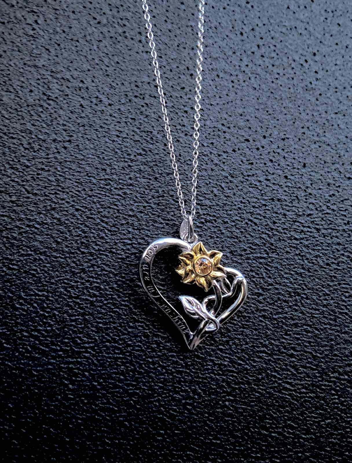 Sterling Silver Sunflower Necklace-Customized Jewel