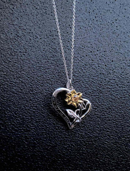Sterling Silver Sunflower Necklace-Customized Jewel