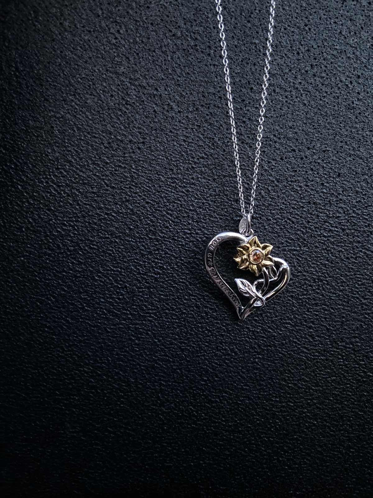 Sterling Silver Sunflower Necklace-Customized Jewel