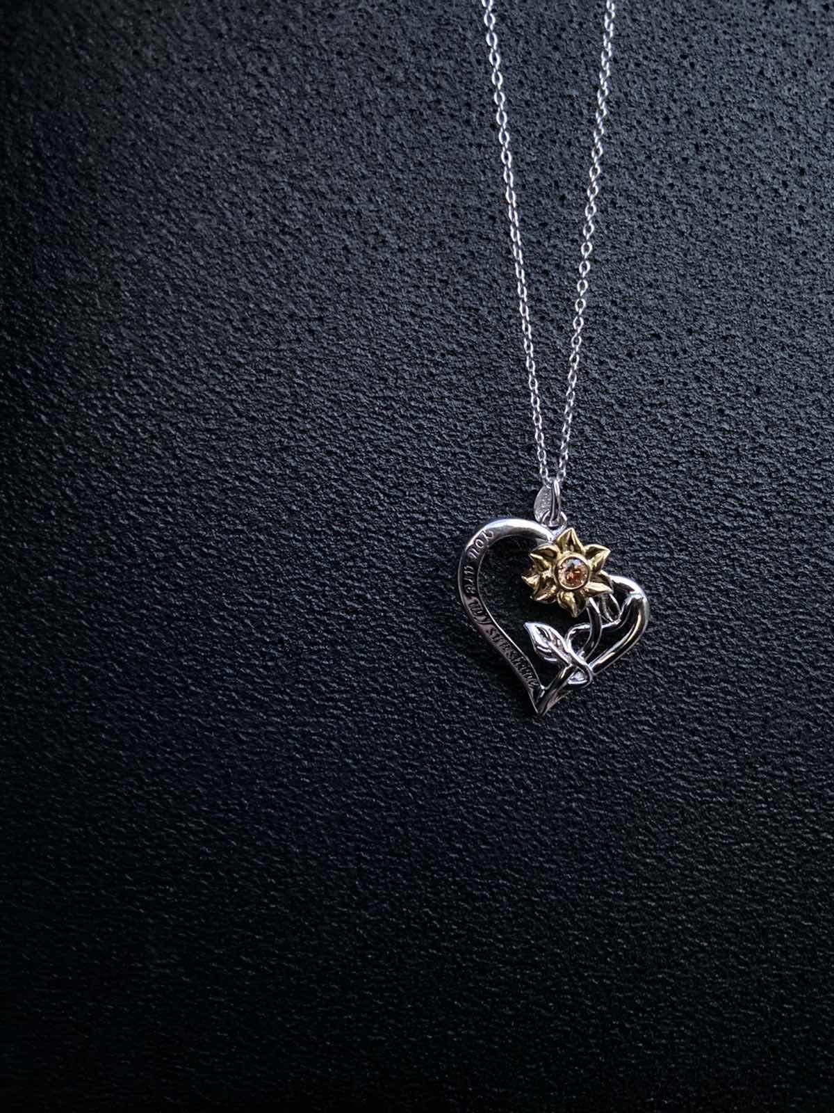 Sterling Silver Sunflower Necklace-Customized Jewel