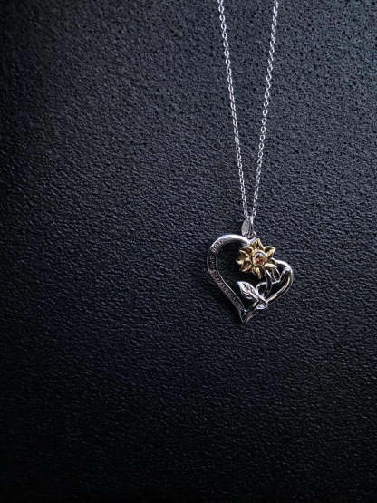 Sterling Silver Sunflower Necklace-Customized Jewel