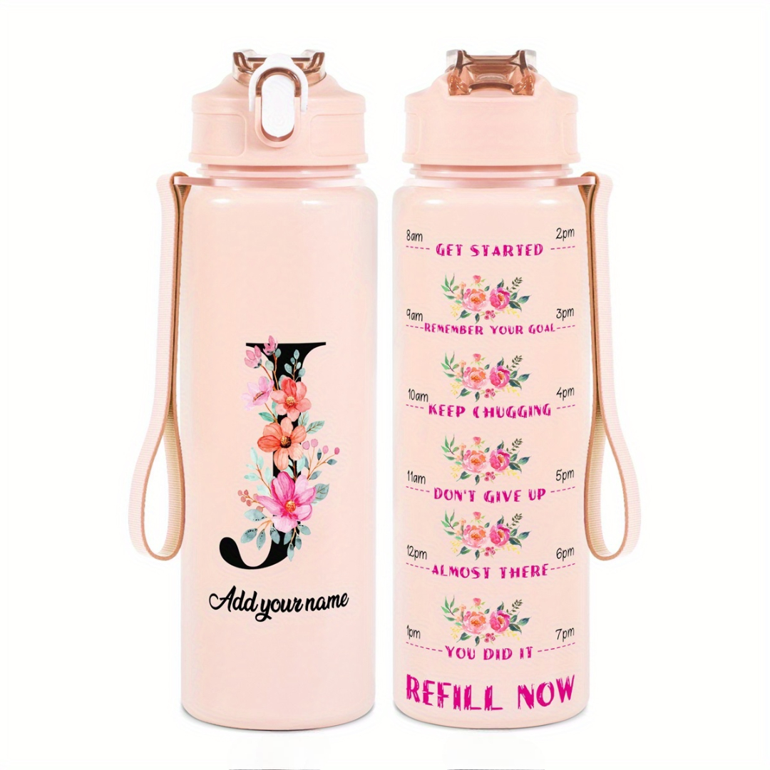 Personalized Water Tracker Bottle With Custom Name
