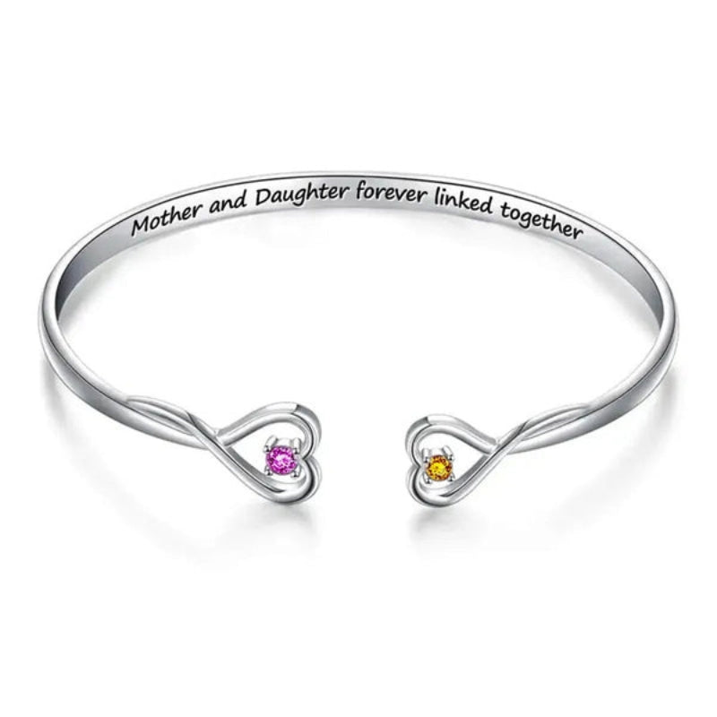 Mother And Daughter Linked Forever Custom Bracelet-Customized Jewel