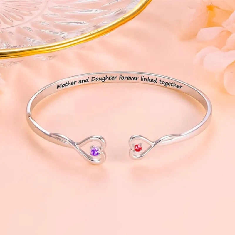 Mother And Daughter Linked Forever Custom Bracelet-Customized Jewel