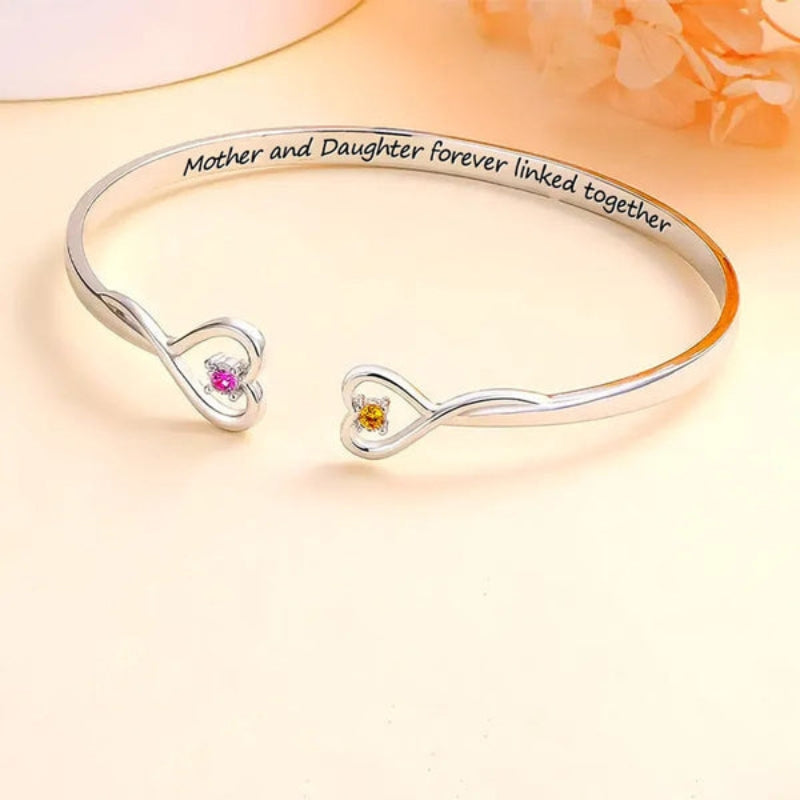Mother And Daughter Linked Forever Custom Bracelet-Customized Jewel