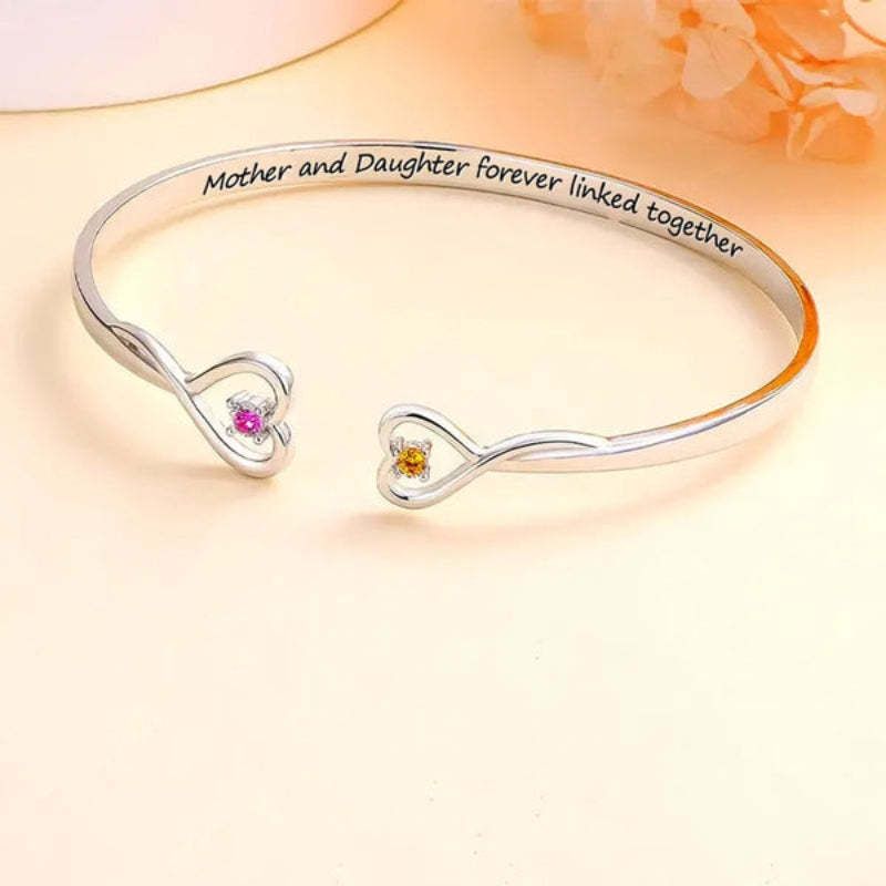 Mother And Daughter Linked Forever Custom Bracelet-Customized Jewel