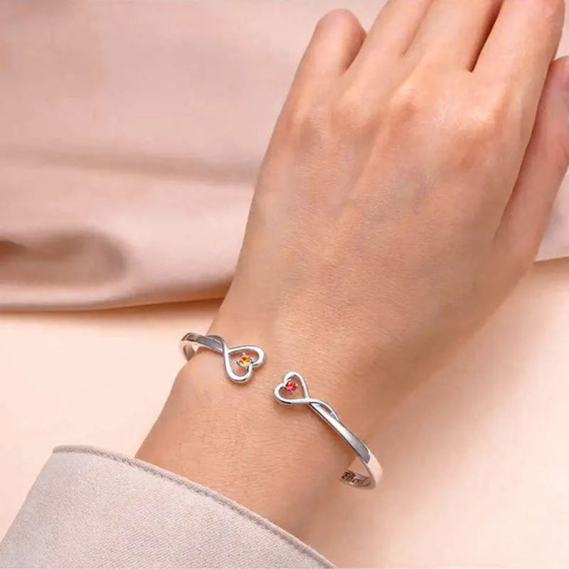 Mother And Daughter Linked Forever Custom Bracelet-Customized Jewel