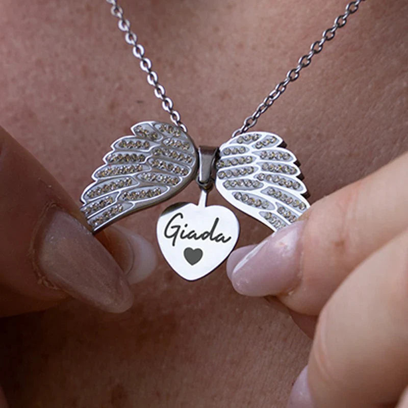 My Angel Necklace With Personalized Engraving-Customized Jewel