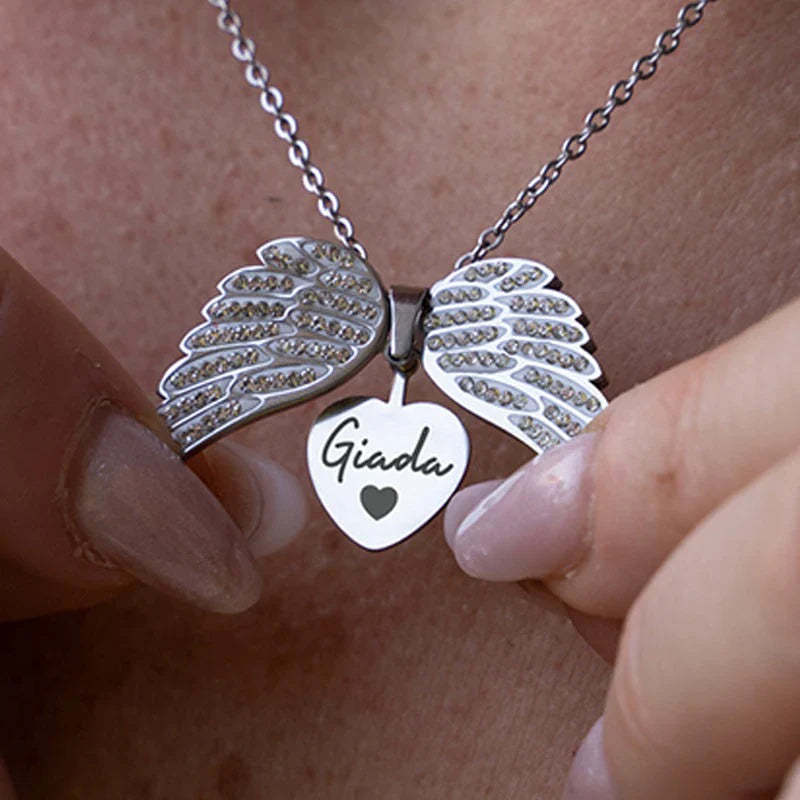 My Angel Necklace With Personalized Engraving-Customized Jewel